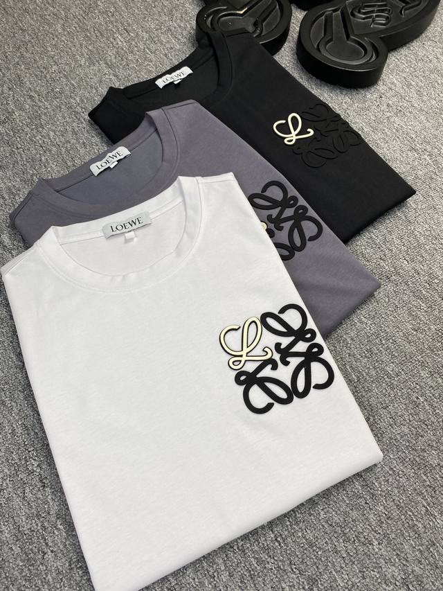 Loewe 2025 Spring/Summer High-Quality Mercerized Cotton Short-Sleeve T-Shirt, M-