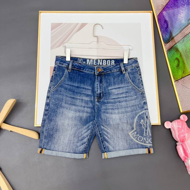 Moncler 2025Ss Summer New Arrival Original High-End Hot-Selling Denim Shorts Su