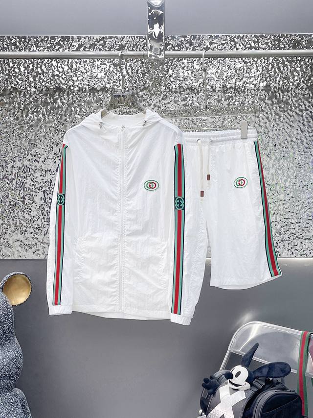 Gucci 2025 Summer Sun Protection Shirt and Shorts Set. Synchronized with overse