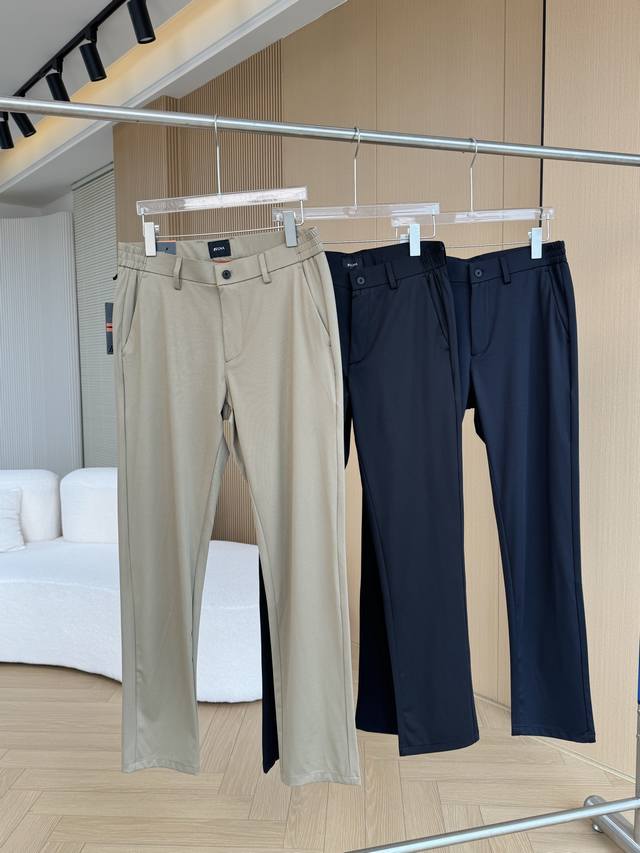 Zegna Solid Color Elastic Waist Sports Pants for Men, Versatile Casual Dress Pan