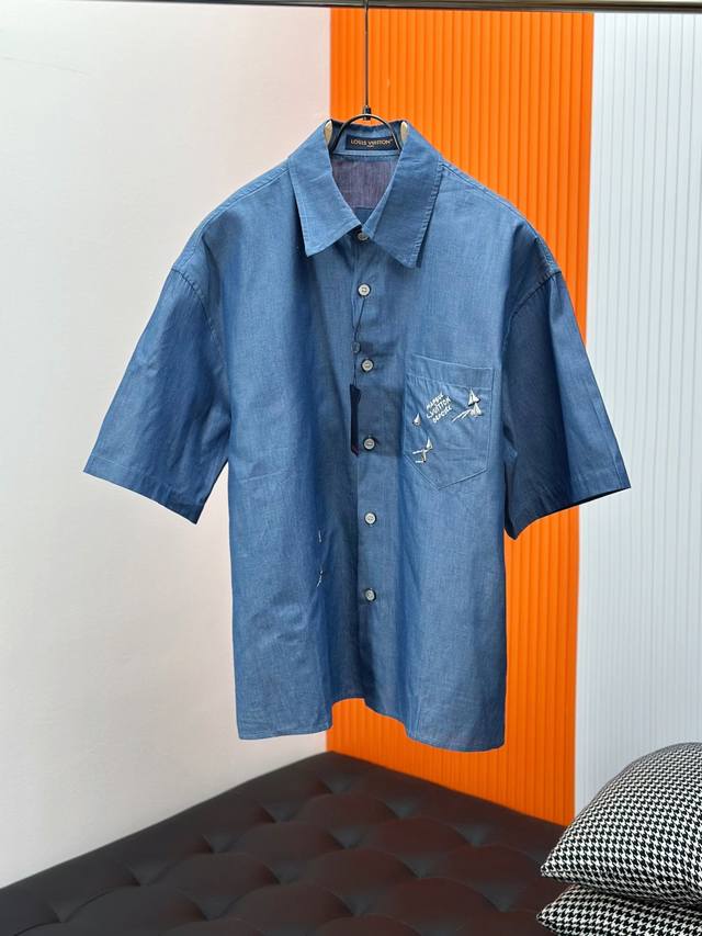 Louis Vuitton Sailboat Embroidery Short-Sleeve Shirt Craftsmanship Description: