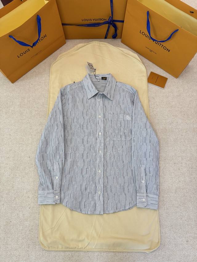 Exclusive Original Development: Loewe Ocean Blue Slippery Striped Shirt (DDD) Cr