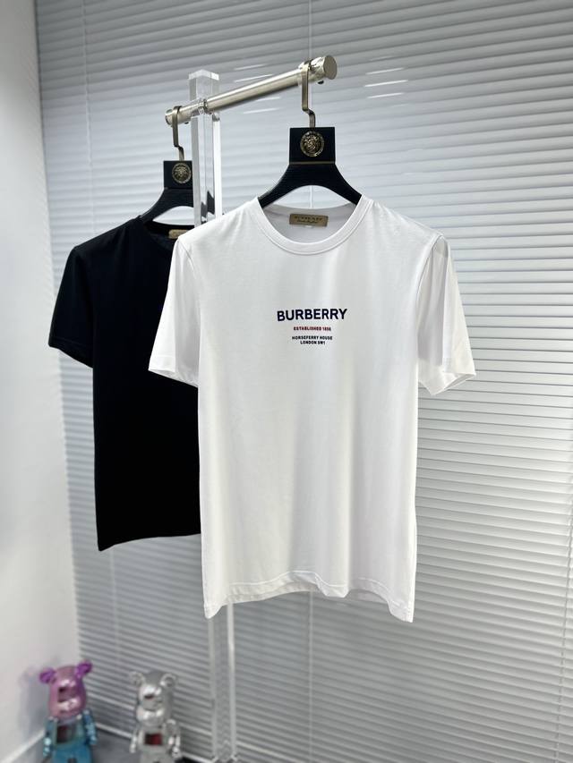 Fits up to 240 lbs Burberry Ss24 Spring/Summer New Mercerized Short-Sleeve T-Sh