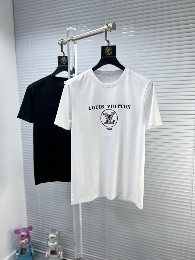 Fits up to 240 lbs Lv*Louis Ss24 Spring/Summer New Mercerized Short-Sleeve T-Sh