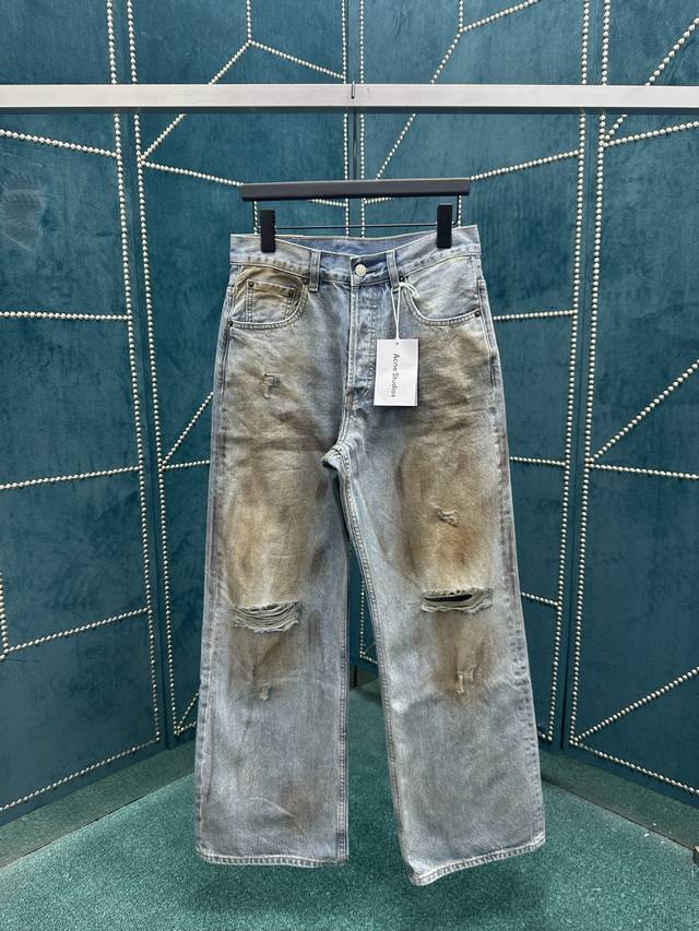 Acne 25Ss New Mid-Blue Jeans - Loose fit, mid-rise, wide-leg design, full length