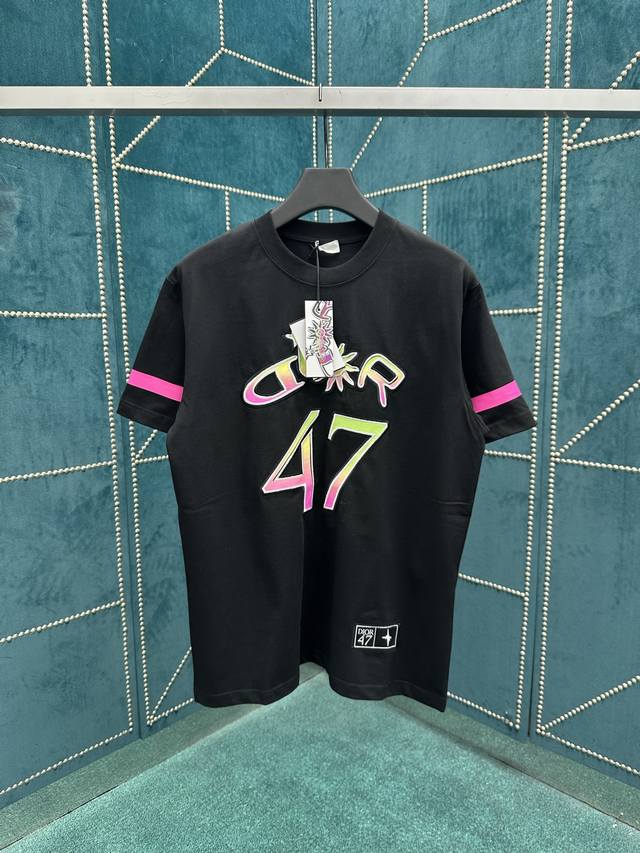 Dior 25Ss New Oversized T-Shirt, Black Cotton Slub Knit Fabric. This T-shirt is