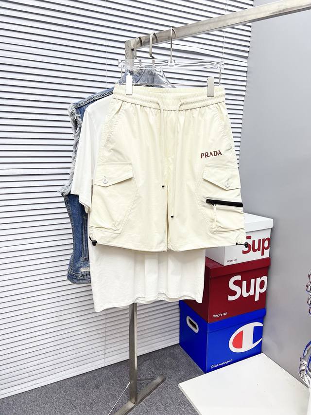 Prada 2025 Summer New Men's Casual Shorts, High-End Custom-Made Summer Casual P