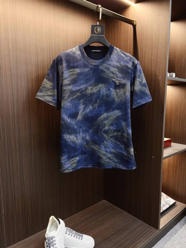 Chrome Hearts 2025Ss New Three-Flower Logo Print Short-Sleeve T-Shirt, made of