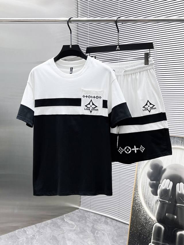 Louis Vuitton LV 2025Ss Summer New Casual Short-Sleeve and Shorts Set, High-End