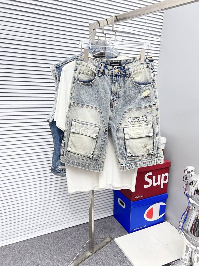 D2 Men's Denim Shorts, featured in official catalog and poster looks! Made with