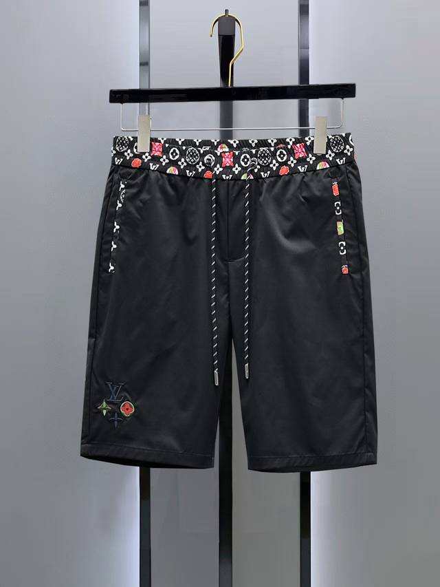 Lv Summer Logo Knit Sports Casual Shorts. The Os cut creates an extremely strong