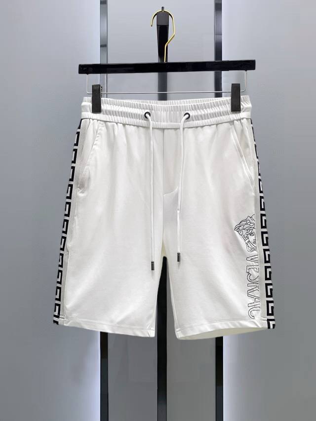 Versace Summer Logo Knit Sports Casual Shorts. The Os cut creates an extremely