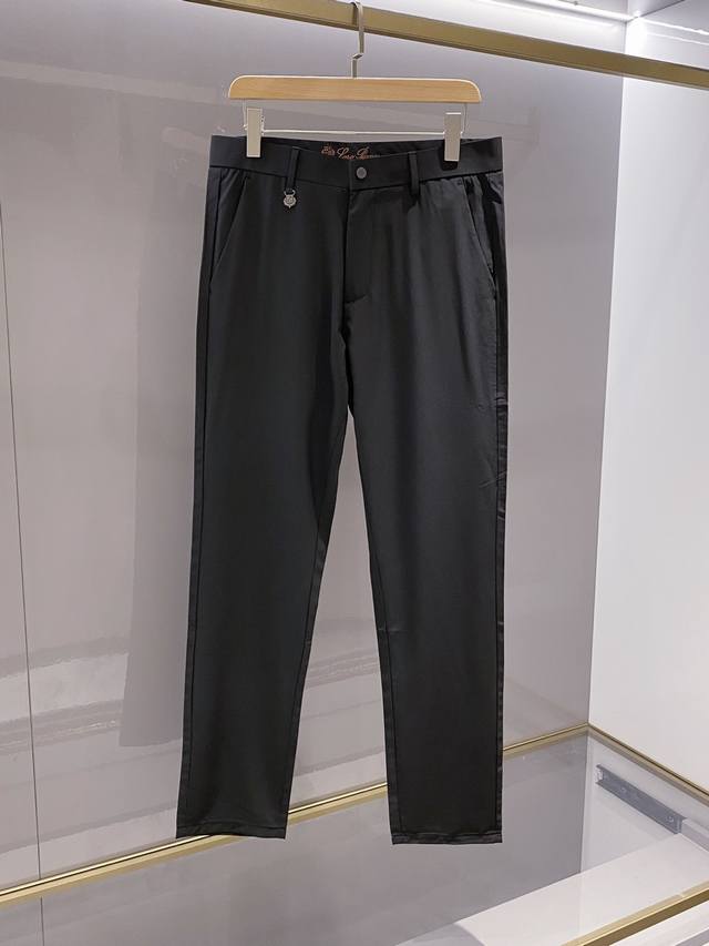 Black Men's High-End Light Business Casual Lightweight Pure Cotton Trousers DDD