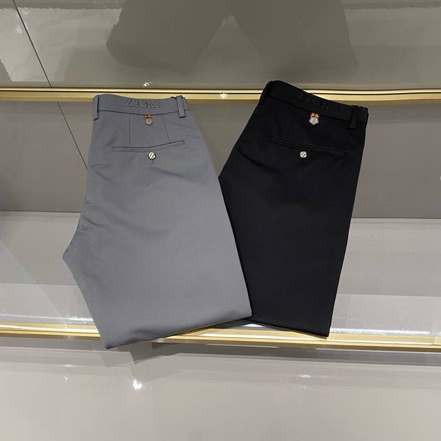 Two-tone men's high-end business casual lightweight pure cotton trousers DDD