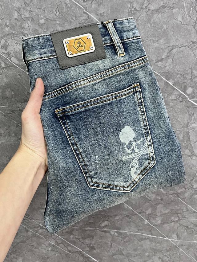 Philips 2025 Spring/Summer New Arrival Original Jeans! Italian luxury men's blu