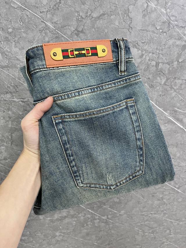 Gucci 2025 Spring/Summer New Arrival Original Jeans! Italian luxury men's blue