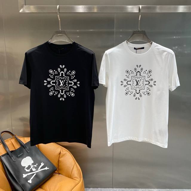 Lv2025 New Arrival: Crew Neck Short-Sleeve T-Shirt. Made with premium Xinjiang l