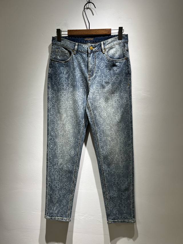 Louis Vuitto 2025 Spring/Summer New Men's Classic Washed Slim Straight Leg Jeans