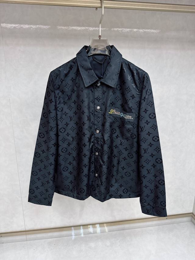 Lois Vitn 2025 New Monogram Shirt Jacket, Original Jacquard Fabric with Rhinesto