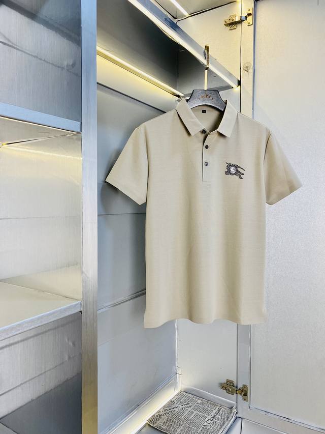 Original Burberry item, fits up to 220 lbs. 2025 latest men's collared short-sl