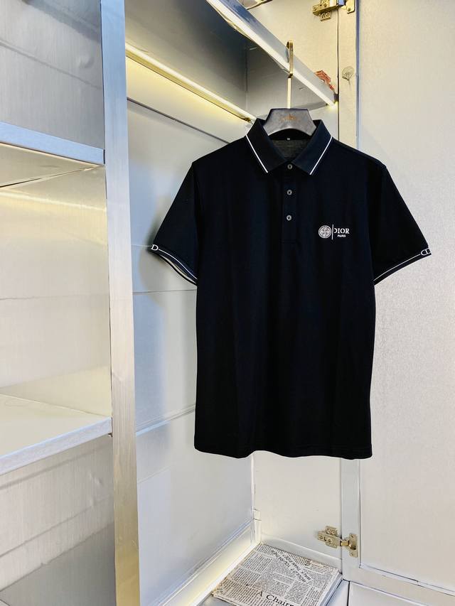 Original Dior item, fits up to 210 lbs. 2025 latest men's short-sleeved collare