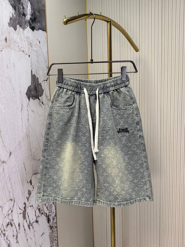 LV (Louis Vuitton) denim shorts, 2025 new arrival, original design, heavy-duty c