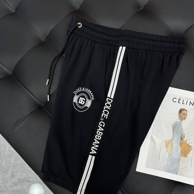 D&G Dolce & Gabbana Summer New Men's Casual Shorts, premium custom nylon fabric,