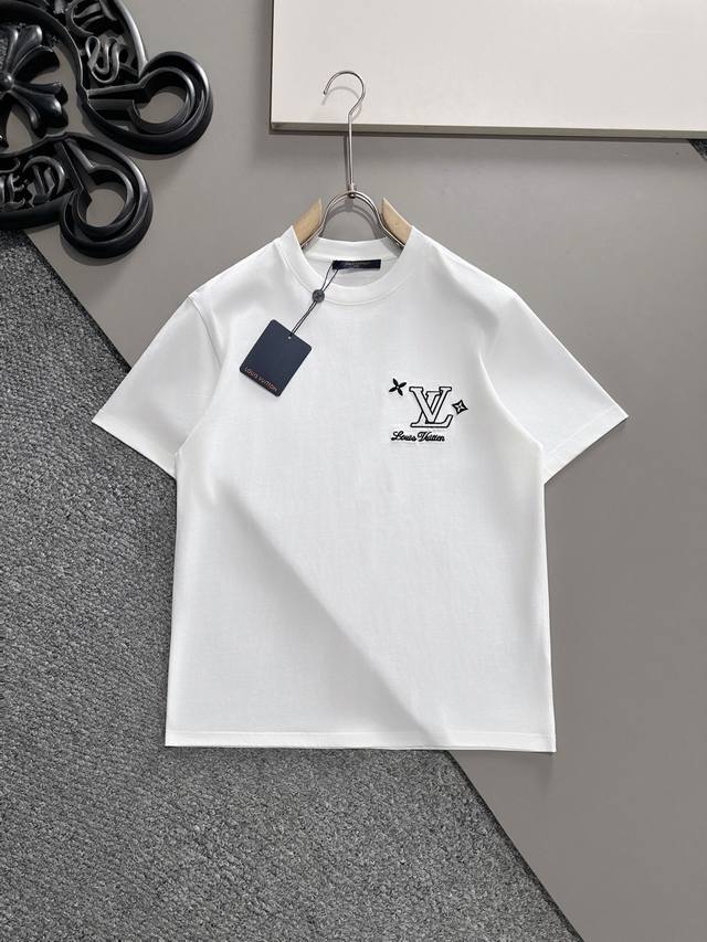 Lv 2025 Spring/Summer Newest Short-Sleeve T-Shirt, original label custom fabric,