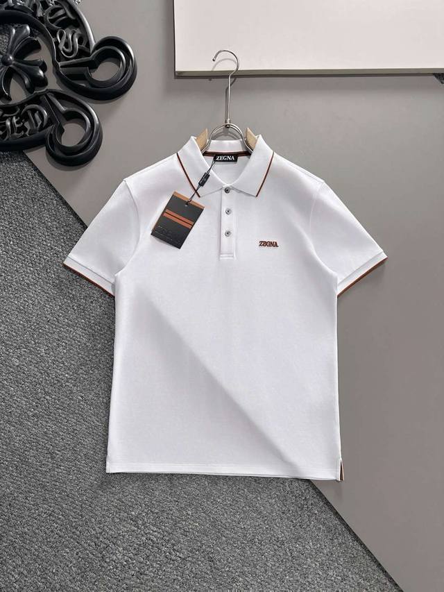 Zegna 2025Ss Summer New Logo Men's Polo Shirt! A classic business men's style,