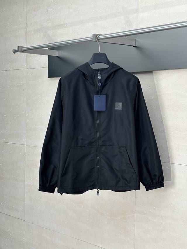 LV* Louis 25Fw New Double-Sided Monogram Jacquard Windproof Jacket, Black. The s