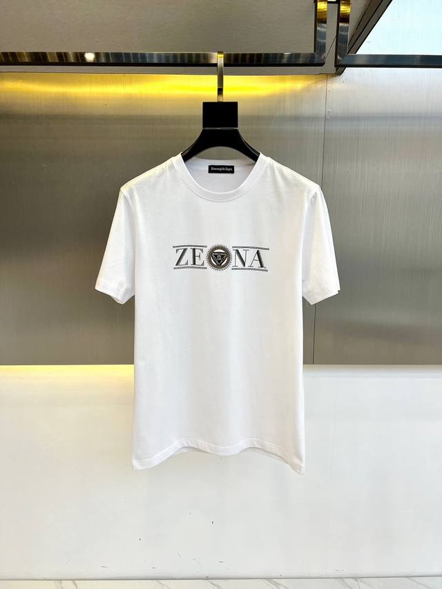 Zegna, Spring/Summer 2025 Men's Classic Logo Print Crew Neck Short-Sleeve T-Shir