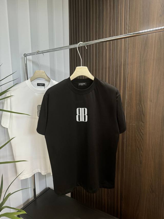 Balenciaga 2025 Spring/Summer New Short-Sleeve Cotton Plain Weave Fabric, Washed