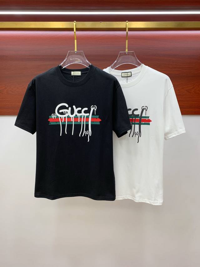 Ss Gucci pure cotton latest fabric classic logo pattern short-sleeved shirt, fas