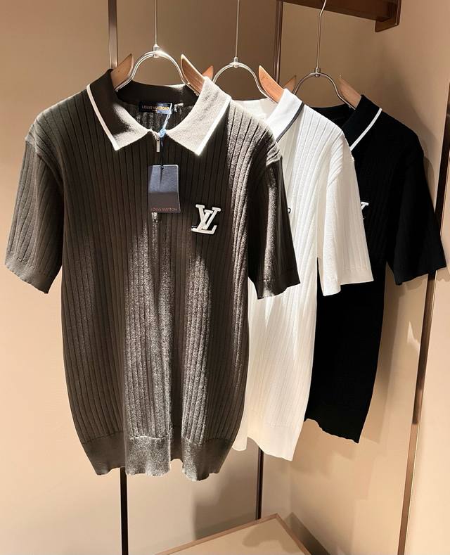 Louis Vuit*On 2025 Spring/Summer Louis Vuitton Family Luxury Collared Knit Short