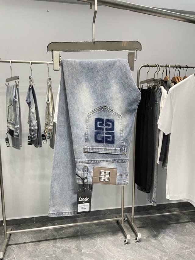 Gfx 2025 Spring/Summer New Retro Washed Distressed Cotton Stretch Jeans, Men's S