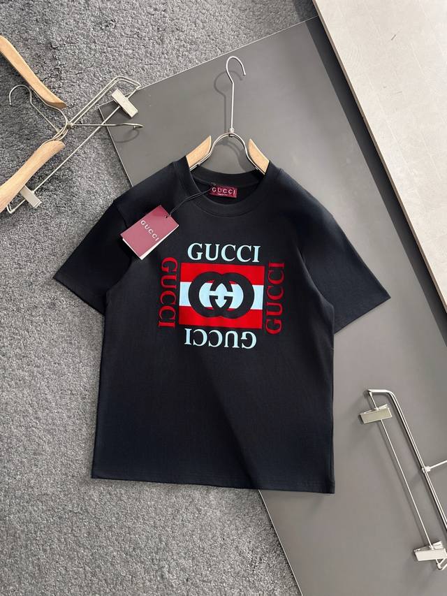 Gucci 2025 Spring/Summer New Arrival Original Men's Crew Neck Short Sleeve T-Shi