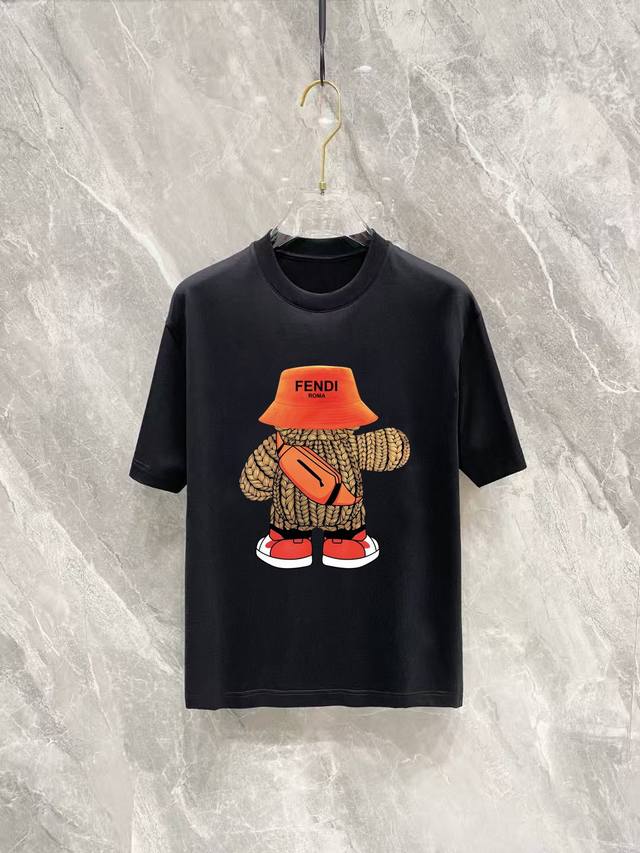 Fendi 2025 Spring/Summer New Arrival Original Men's Crew Neck Short Sleeve T-Shi