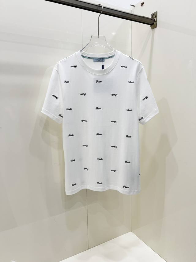 Prada 2025 Spring/Summer New Unisex Short-Sleeve T-Shirt, Latest Exclusive Onli