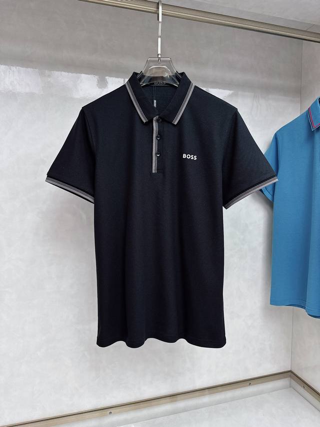 2025 Men's Logo Short-Sleeve Polo Shirt, Business Casual Collared Polo Shirt. Th