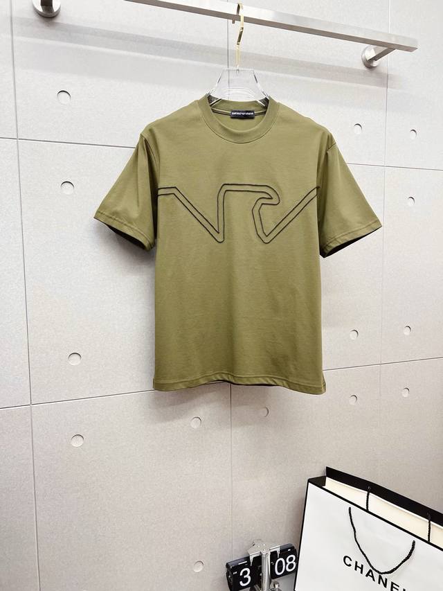 Armani 2025Ss New Letter Print Crew Neck Short-Sleeve T-Shirt. Exquisitely desig