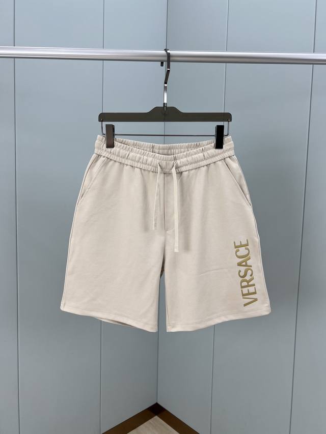 Versace Summer New Arrival: 3D Logo Printed Shorts with Ice-Oxygen Cotton Fabric