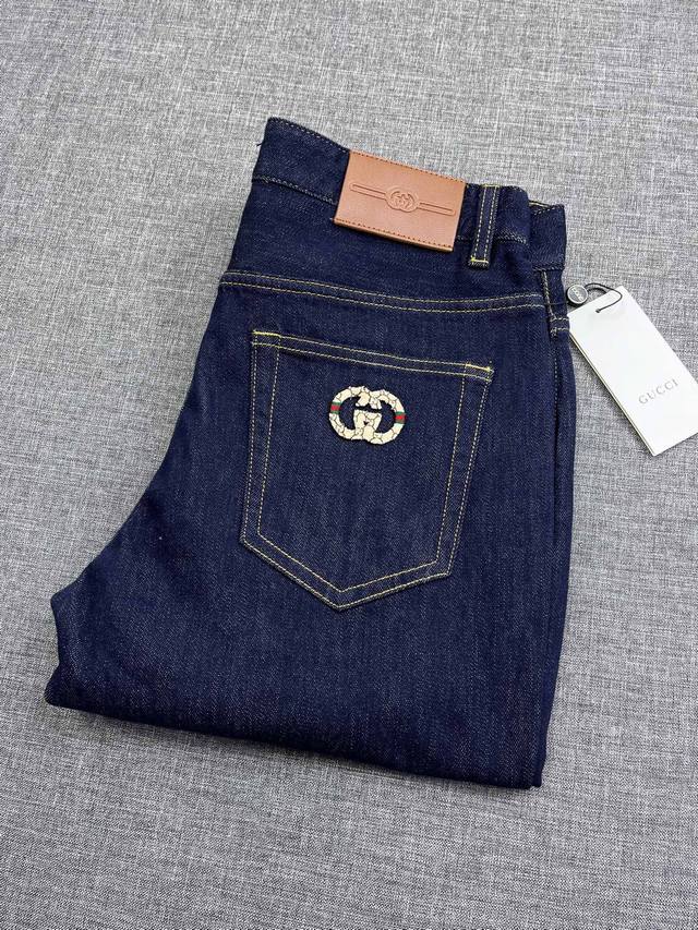Gucci Men's Slim Straight Leg Jeans, sourced from a trading company, top-quality