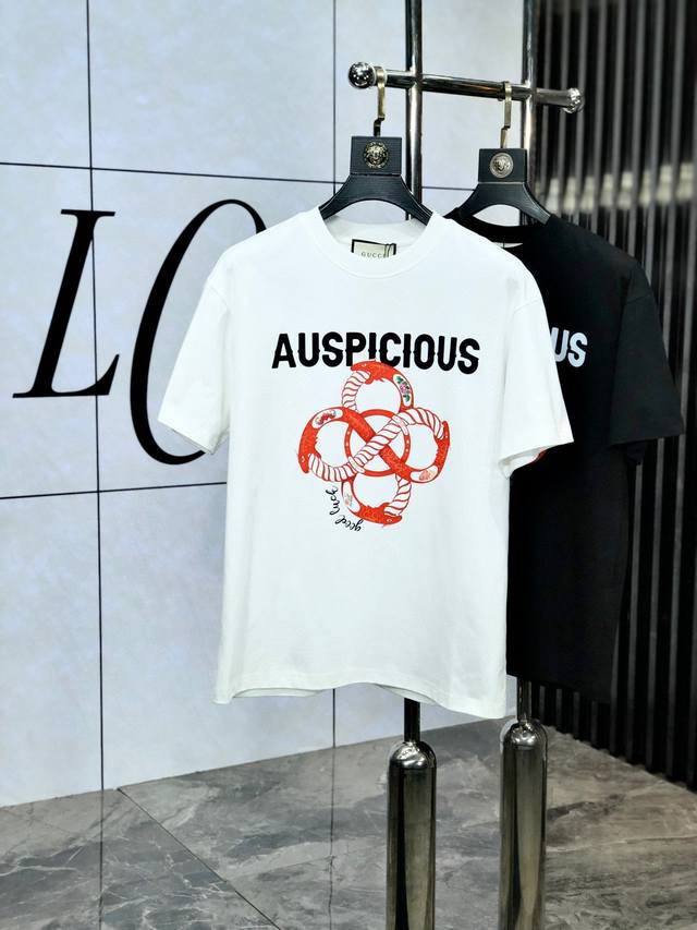 Gucci 2025 Early Spring New Arrival - Latest Short-Sleeve Crew Neck T-Shirt, Hi