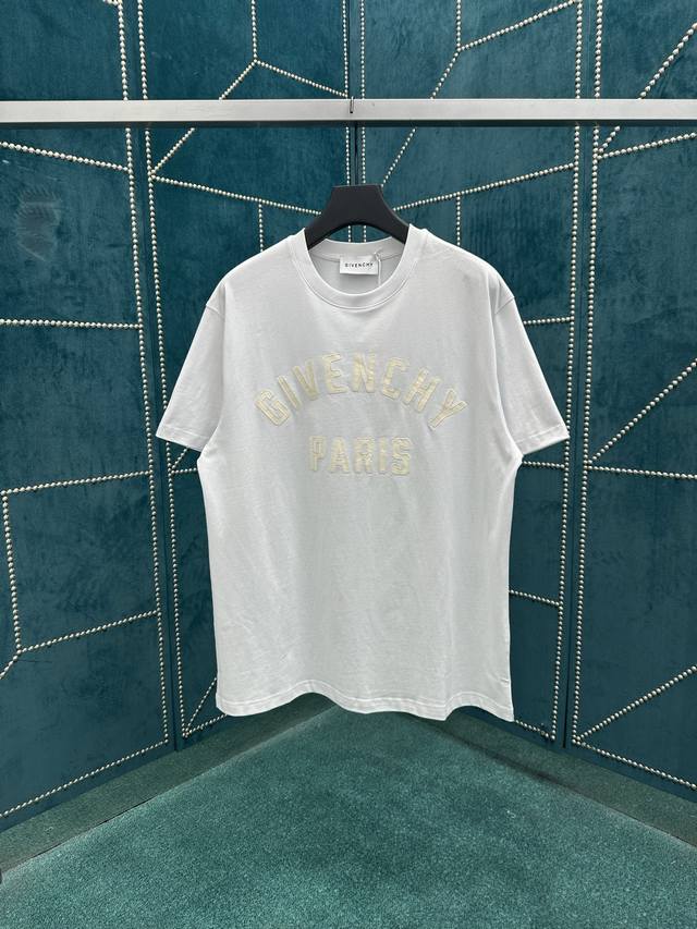 Givenchy 25Ss New Solid Color Crew Neck Logot T-Shirt, Unisex, High Quality! Si