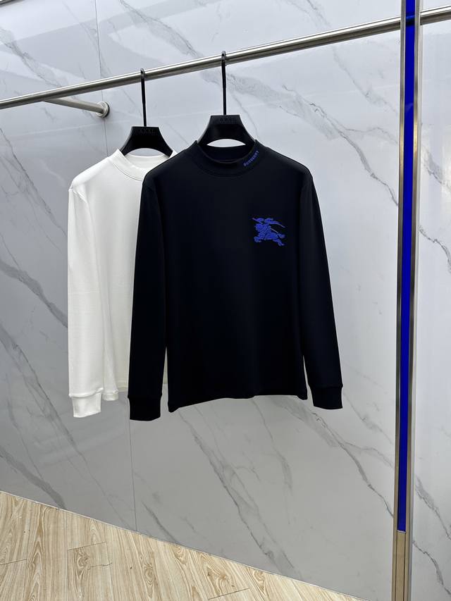 Burberry 25Fw Autumn/Winter New 3D Embroidered Men's Shirt# The focus is on the