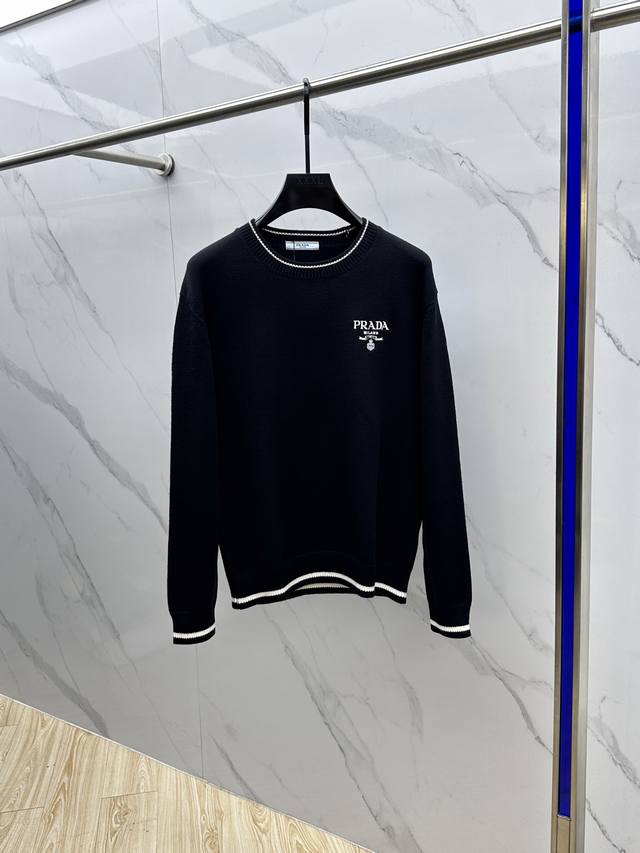 Prada 2025 Autumn/Winter New Arrival: Soft Crew Neck Wool Knit Sweater, Exclusi