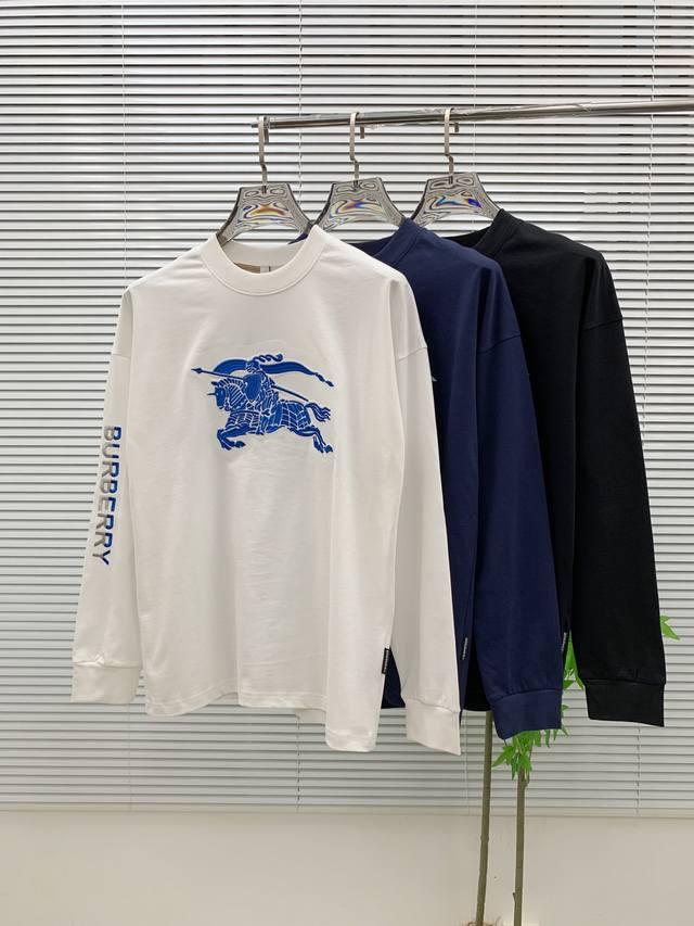 Burberry 25Ss Autumn New Arrival, Trade Order, Crew Neck Long Sleeve Base Shirt