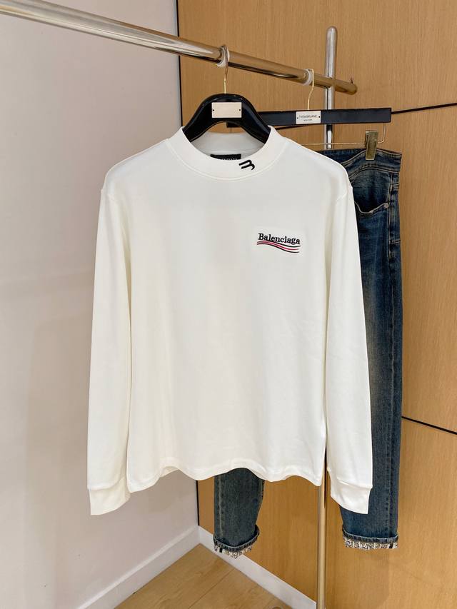 Balenciaga 25Ss Autumn New Arrival, Trade Order Crew Neck Long Sleeve Base Shir