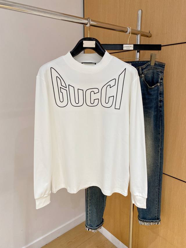 Gucci 25Ss Autumn New Arrival, Trade Order Round Neck Long Sleeve Base Shirt! A