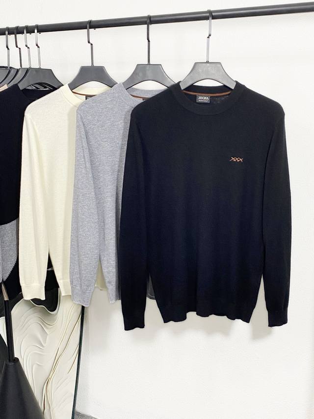 Ez25Fw Autumn/Winter New High-Quality Cashmere and Wool Blend Knit Crew Neck Swe